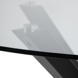 Furniture To Go Heaven Round Dining Table With Clear Glass Top And Black Legs (L) 119Cm Seats Up To 4 - thumbnail 3