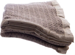 Just So Home Pure Wool Cellular Blanket Lightweight Luxury Satin All-Round Border (Camel, King)