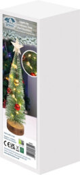 Netagon Christmas Battery Powered Light Up Mini Christmas Tree Ornament- Red & Gold Baubles - thumbnail 3