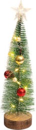 Netagon Christmas Battery Powered Light Up Mini Christmas Tree Ornament- Red & Gold Baubles - thumbnail 2