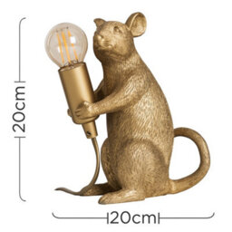 Valuelights Raymond Modern Metallic Gold Painted Rat Design Table Lamp - thumbnail 7