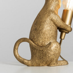 Valuelights Raymond Modern Metallic Gold Painted Rat Design Table Lamp - thumbnail 6