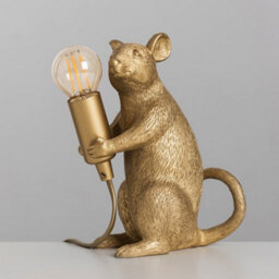 Valuelights Raymond Modern Metallic Gold Painted Rat Design Table Lamp - thumbnail 4