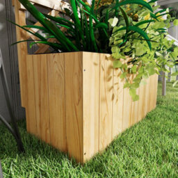 Natural Raised Garden Bed With Trellis And Plant Shelf - thumbnail 5