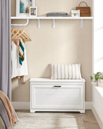 Songmics Vasagle Shoe Bench, Entrance Shoe Box With Folding Door, Adjustable Interior Divider, With Cut-Out Side Handles, 80 X 30 X 46 Cm - thumbnail 9