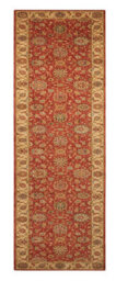 Orange Luxurious Traditional Wool Floral Bordered Rug For Bedroom & Living Room-229Cm X 290Cm - thumbnail 8