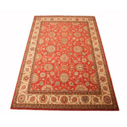 Orange Luxurious Traditional Wool Floral Bordered Rug For Bedroom & Living Room-229Cm X 290Cm - thumbnail 5
