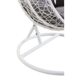 Orsina White Hanging Chair, Plush Comfort Lounge Chair, Stable Lawn Chair, Modern Chair With Grey Cushions - thumbnail 9