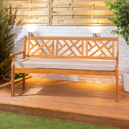 Alfresia Taupe 3 Seater Garden Bench Cushion, 153Cm Wide, Filled With Thick Luxury Foam - thumbnail 2
