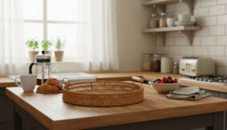 Handmade Rattan Woven Fruit And Snack Serving Tray - thumbnail 5