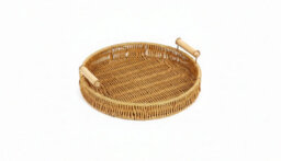Handmade Rattan Woven Fruit And Snack Serving Tray - thumbnail 1