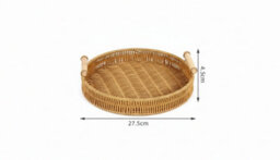 Handmade Rattan Woven Fruit And Snack Serving Tray - thumbnail 2