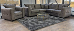 Aria 2C2 Large Corner Brown With Armchair Sofa Set Fullback