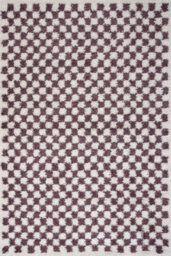 The Rugs Moodi Shaggy Purple Mosscheck Rug Runner Tartan Thick High Pile For Living Rooms, Bedrooms, Hallways, Kitchens - thumbnail 1