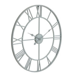 Wyld Haus 700mm Minimalist Grey Metal Open Frame Wall Clock With Roman Numerals - thumbnail 2