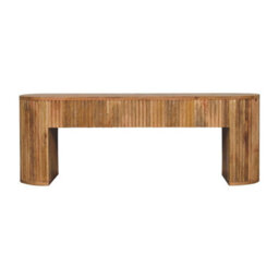 Artisan Furniture Solid Wood Soba Straight Media Unit, Beige - thumbnail 2
