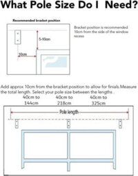Home Treats Crystal Metal Curtain Pole Set Extendable 40Cm To 218Cm Chrome Curtain Rail 25mm - thumbnail 5