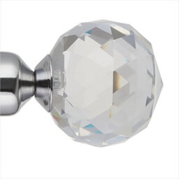 Home Treats Crystal Metal Curtain Pole Set Extendable 40Cm To 218Cm Chrome Curtain Rail 25mm - thumbnail 7