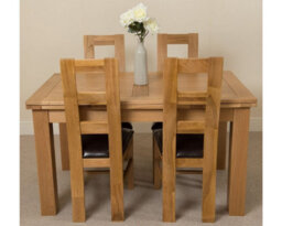 That's Furniture Richmond 140Cm - 220Cm Oak Extending Dining Table And 4 Chairs Dining Set With Yale Chairs - thumbnail 2