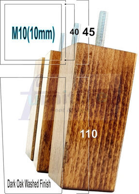 L&F 4X Replacement Furniture Legs Solid Wood 110mm High Sofas Chairs Settee Cabinets Legs M10 Tsp2055 - image 1