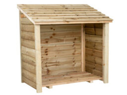 Arbor Garden Solutions Wooden Log Store (W-119Cm, H-118Cm, D-71Cm) Natural (Light Green) Finish - thumbnail 1