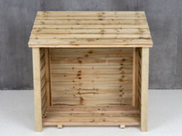 Arbor Garden Solutions Wooden Log Store (W-119Cm, H-118Cm, D-71Cm) Natural (Light Green) Finish - thumbnail 5