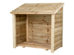 Arbor Garden Solutions Wooden Log Store (W-119Cm, H-118Cm, D-71Cm) Natural (Light Green) Finish - thumbnail 6