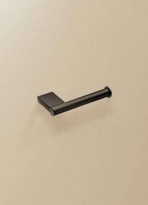 Cosmic Toilet Roll Holder, Black Matt, Wall-Mounted, 8,5 Cm. Collection Bwc - image 1