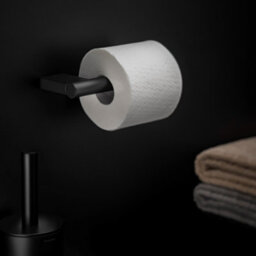 Cosmic Toilet Roll Holder, Black Matt, Wall-Mounted, 8,5 Cm. Collection Bwc - thumbnail 2