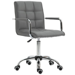Vinsetto Mid Back Office Chair, Swivel Computer Chair With Armrests, Grey - thumbnail 2
