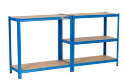 Rhino Racking 4 Bays - 180 X 90 X 40Cm - Blue - 5 Tier Boltless Heavy Duty Garage Shelving Unit - 1000Kg Load Weight - thumbnail 7