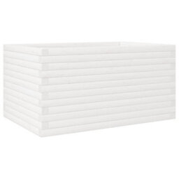 Berkfield Garden Planter White 90X60X46 Cm Solid Wood Pine - thumbnail 2