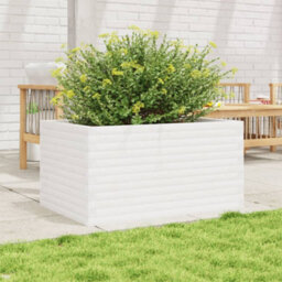Berkfield Garden Planter White 90X60X46 Cm Solid Wood Pine - thumbnail 3
