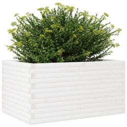 Berkfield Garden Planter White 90X60X46 Cm Solid Wood Pine - thumbnail 4