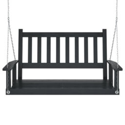 Walplus Garden Swing Bench With Metal Chains Black Solid Wood Fir - thumbnail 4