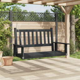 Walplus Garden Swing Bench With Metal Chains Black Solid Wood Fir - thumbnail 3