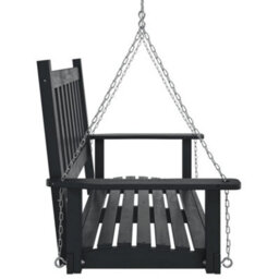 Walplus Garden Swing Bench With Metal Chains Black Solid Wood Fir - thumbnail 5