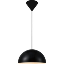 Nordlux Ellen Metal Pendant Light Dome Shade Black,mains - thumbnail 1