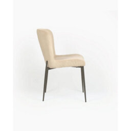 Evre Cream Freddie Dining Chairs Set Of 2, Upholstered, Corduroy, Stain-Resistant, Metal Frame, Non-Marking Foot Caps - 9 Colours - thumbnail 5