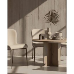 Evre Cream Freddie Dining Chairs Set Of 2, Upholstered, Corduroy, Stain-Resistant, Metal Frame, Non-Marking Foot Caps - 9 Colours - thumbnail 2