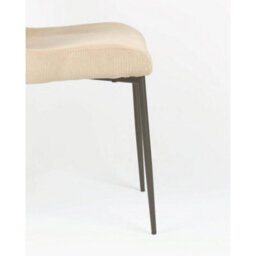 Evre Cream Freddie Dining Chairs Set Of 2, Upholstered, Corduroy, Stain-Resistant, Metal Frame, Non-Marking Foot Caps - 9 Colours - thumbnail 7