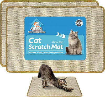 SOL 2Pk Cat Scratch Mat 60Cm X 40Cm Durable Sisal Fabric With Anti Slip Backing Protects Furniture And Sofa Encourages Healthy Scratch - image 1