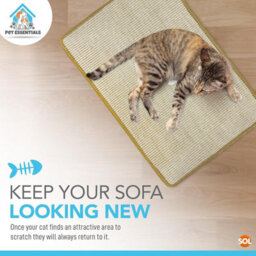 SOL 2Pk Cat Scratch Mat 60Cm X 40Cm Durable Sisal Fabric With Anti Slip Backing Protects Furniture And Sofa Encourages Healthy Scratch - thumbnail 4