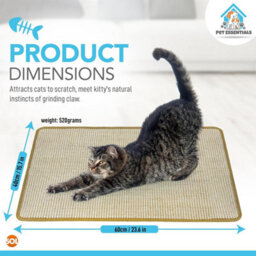SOL 2Pk Cat Scratch Mat 60Cm X 40Cm Durable Sisal Fabric With Anti Slip Backing Protects Furniture And Sofa Encourages Healthy Scratch - thumbnail 2