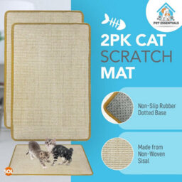 SOL 2Pk Cat Scratch Mat 60Cm X 40Cm Durable Sisal Fabric With Anti Slip Backing Protects Furniture And Sofa Encourages Healthy Scratch - thumbnail 3