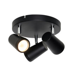Litecraft Trisha Black 3 Light Bathroom Ceiling Spotlight Plate - thumbnail 2