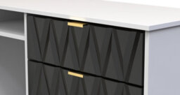 Dallas 3 Drawer Tv Unit In Deep Black & White (Ready Assembled) - thumbnail 4