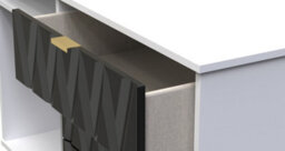Dallas 3 Drawer Tv Unit In Deep Black & White (Ready Assembled) - thumbnail 5