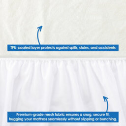 MHG Living Terry Towelling Waterproof Mattress Protector - Hypoallergenic 100% Polyester, Deep Fitted 30Cm Pocket - thumbnail 3