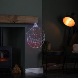 Samuel Alexander 52Cm X 42Cm Light Up Christmas Ball Dewdrop Silhouette With Twinkling Red And White Leds - thumbnail 2